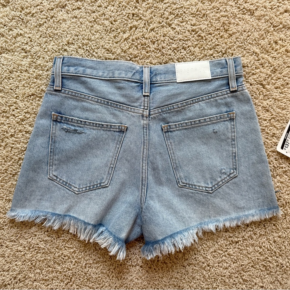 NWT Pistola Light Blue Frayed Hem Jean Shorts 25 - Picture 7 of 8